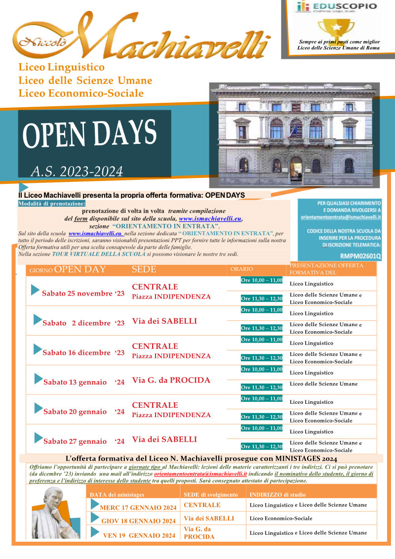 Orientamento in Entrata – Liceo Statale di Roma